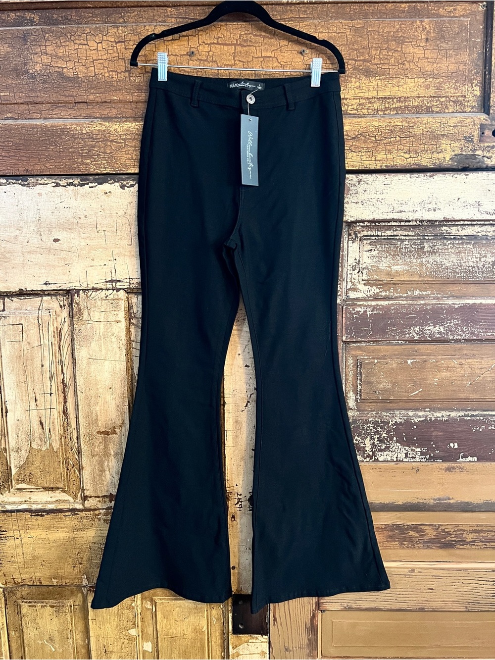 NWT Willow Boutique Black Flare Pants | Stretch Bell Bottom Trousers